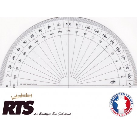 Rapporteur demi-circulaire 200 Grades 13cm
