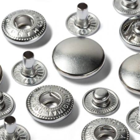 Lot de 10 boutons pression sans couture argenté Prym 12mm -   - Vente en ligne d'articles de mercerie