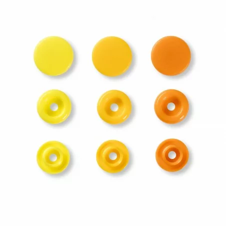 Boutons pression Jaune Orange Color Snaps, 12,4mm Prym 393004