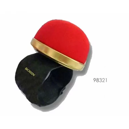Bracelet Ajustable Bohin pour épingles - Pelote tissu Rouge