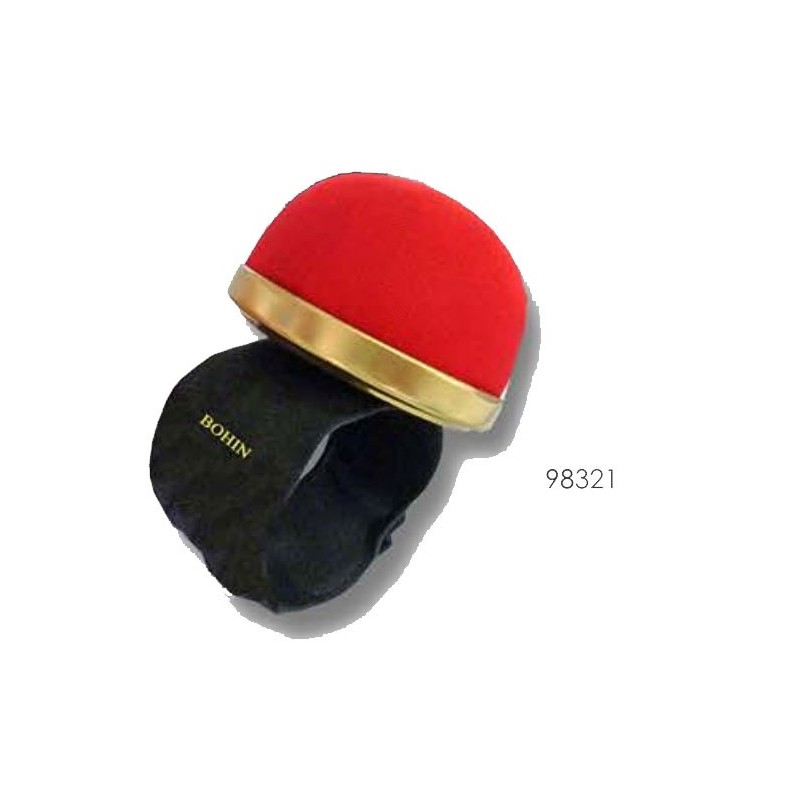 Bracelet Ajustable Bohin pour épingles -  Pelote tissu Rouge