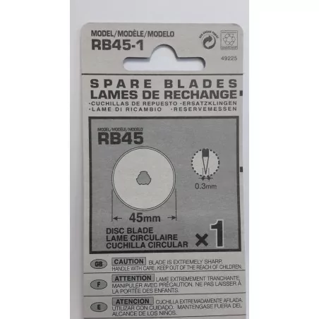 Lames de rechange pour couteaux rotatifs 45mm RB-45-1